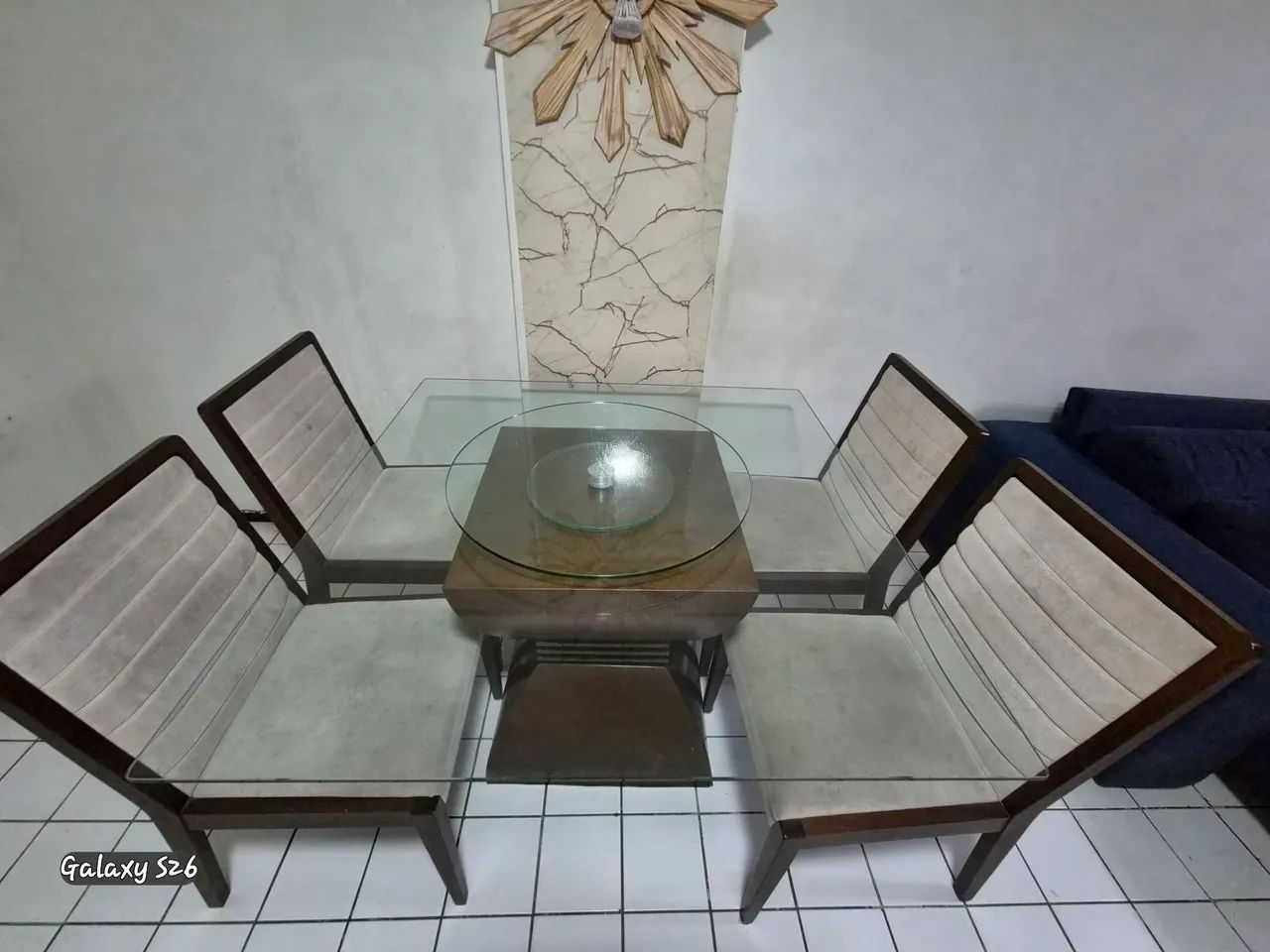Vendo mesa vidro com madeira