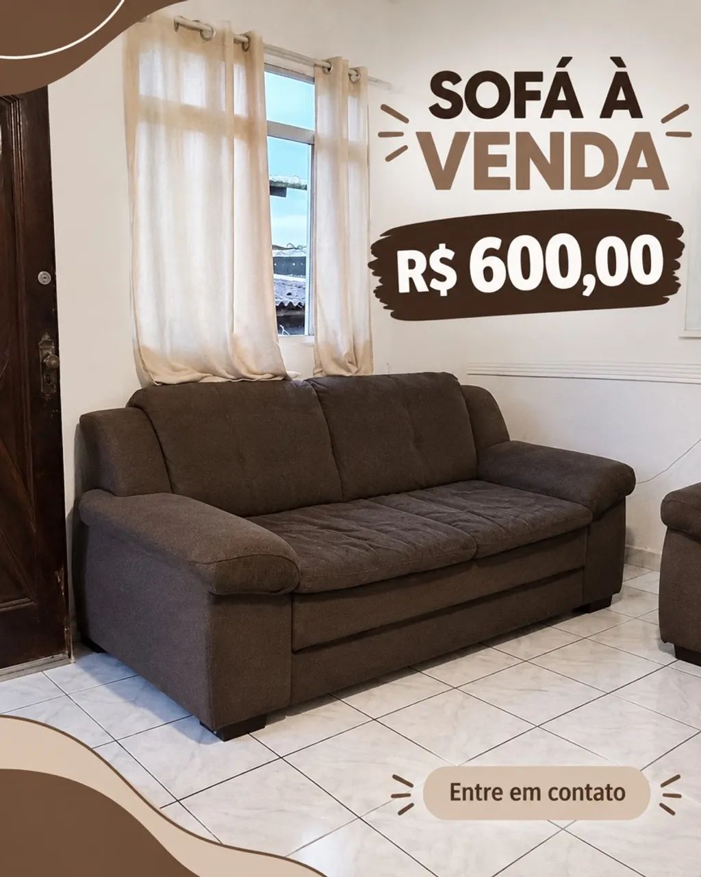 SOFÁ MARROM BARATO