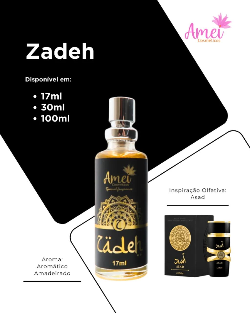 Perfume Amei Cosméticos Zadeh 17ml