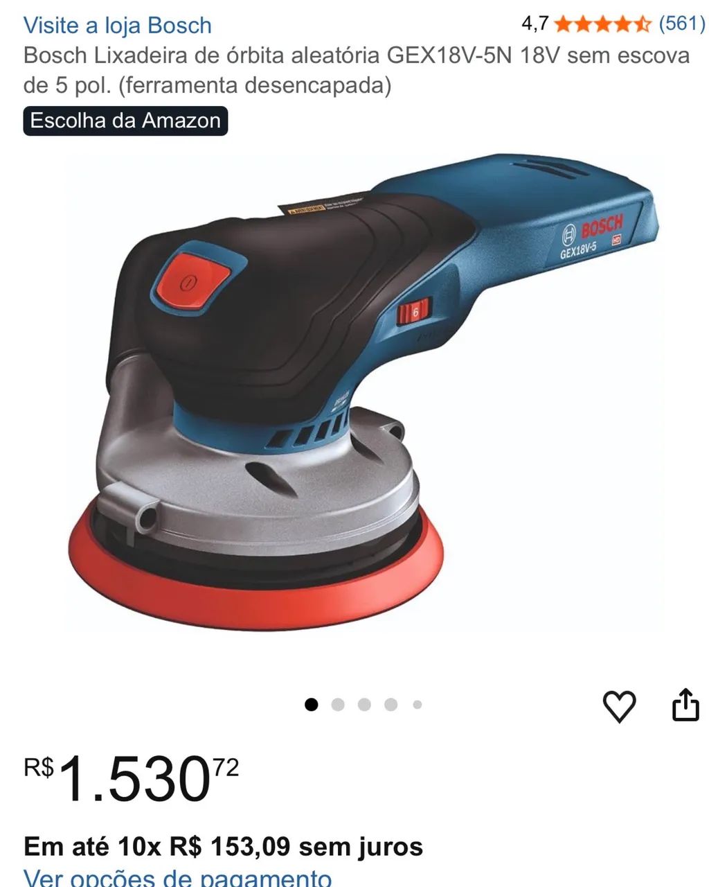 Lixadeira Bosch 18V 