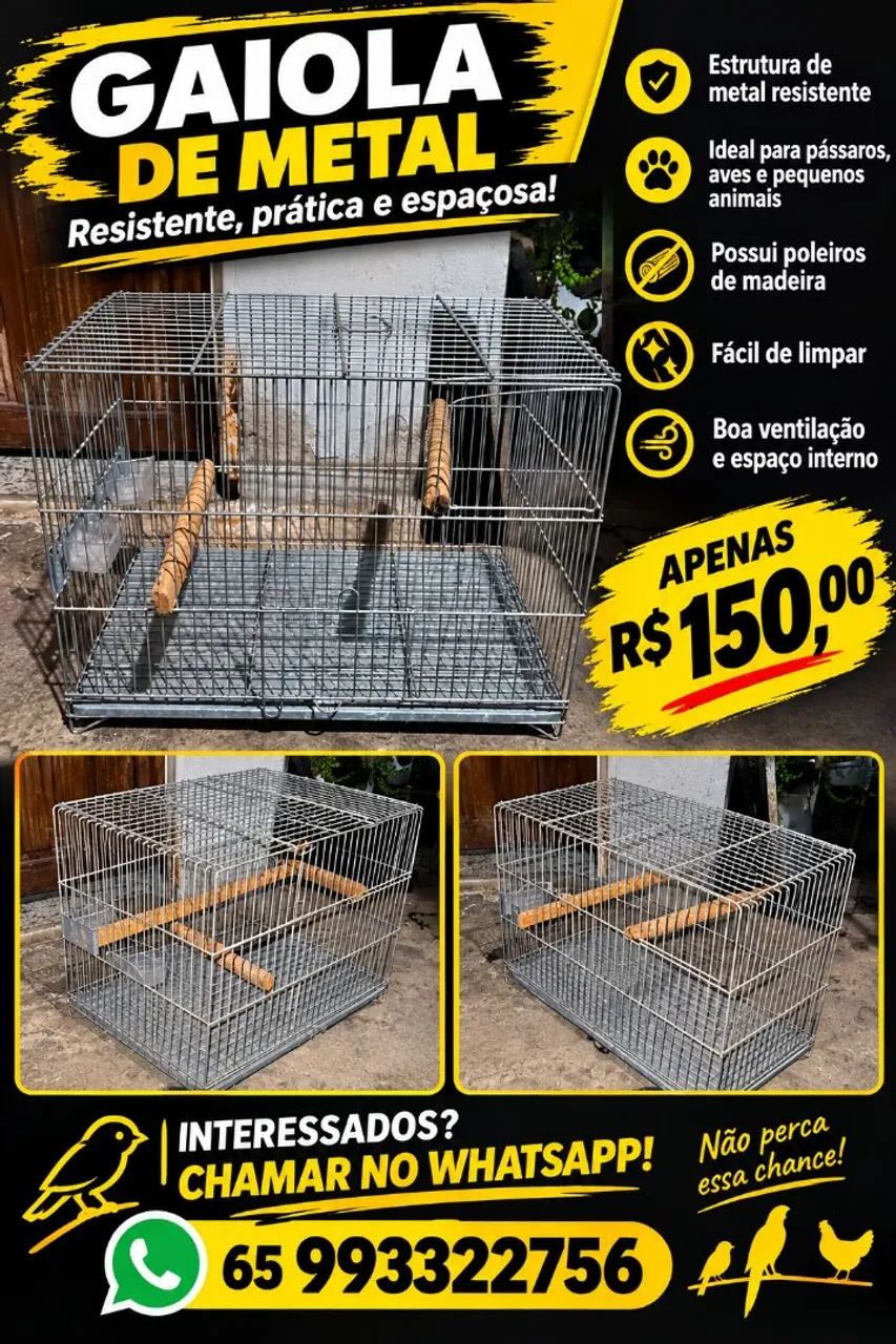 Vendo gaiola de calopsita periquitos e etc...