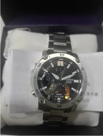 Relógio masculino CASIO EDIFICE Smartphone ECB-20YD-1AJF prateado com Bluetooth - Foto 2