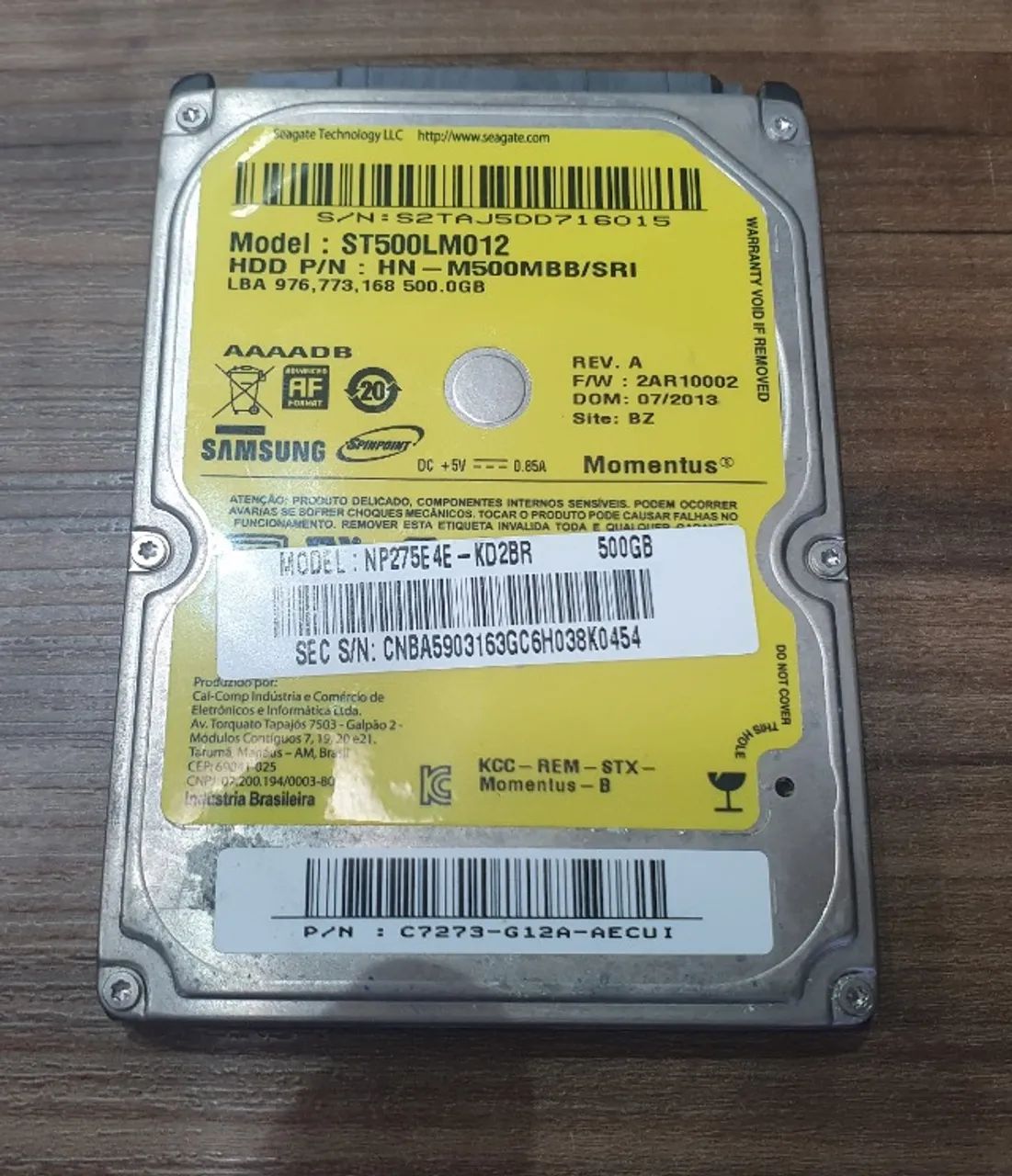 HD Notebook 500 Gb Samsung - Saudável