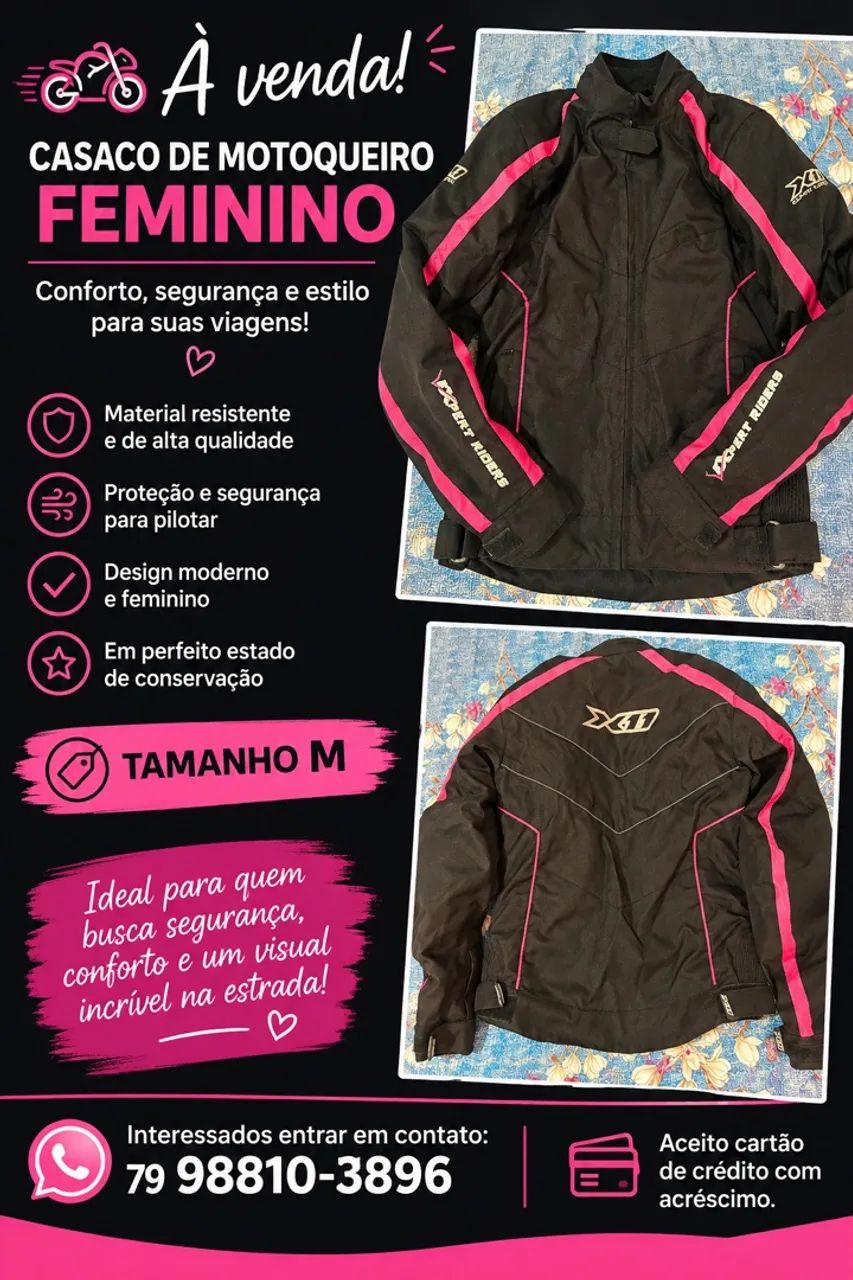 Casaco motoqueiro feminino 