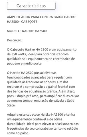 Cabeçote Hartke HA2500 250w - Foto 5