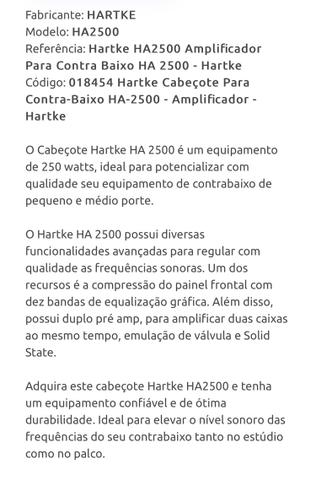 Cabeçote Hartke HA2500 250w - Foto 4