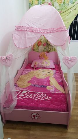 Cama Barbie Star Com Dossel Pura Magia - Rosa - Foto 2