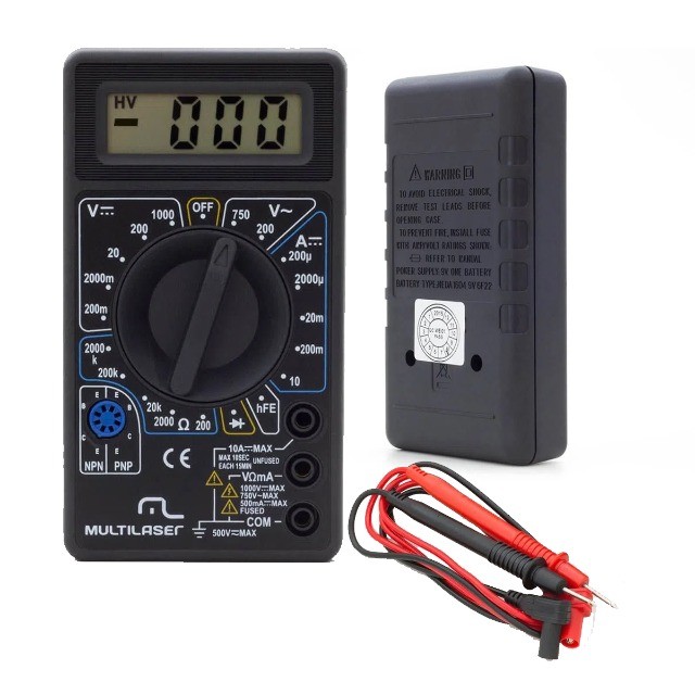 Multimetro Digital Corrente Ac + Dc Tensão 200m - 1000v Bateria 9v  - Foto 2