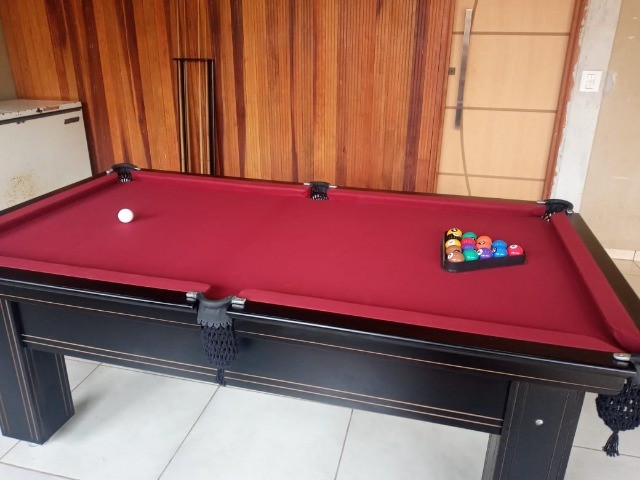 Mesa de Bilhar Charme 2,20 x 1,20 Preta Verniz Cód: B1V21O14 - Foto 5