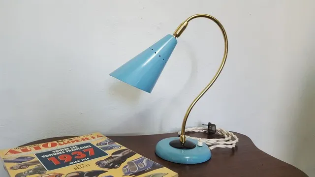 Antiga Luminária De Mesa Anos 50/60 Restaurada