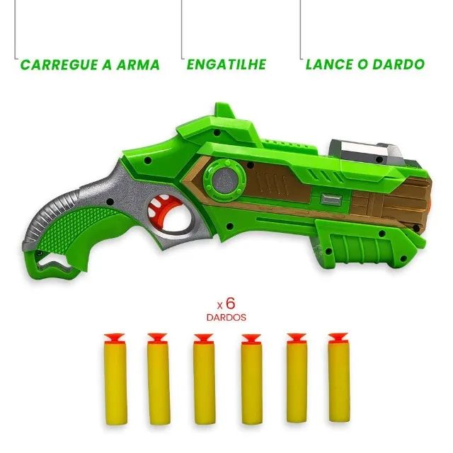 Arminha Espingarda De Brinquedo Lança Dardos Com Mira Laser