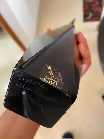 Vaso Dardi Preto Murano autêntico assinado por Vivario Murano número 037 - Foto 2