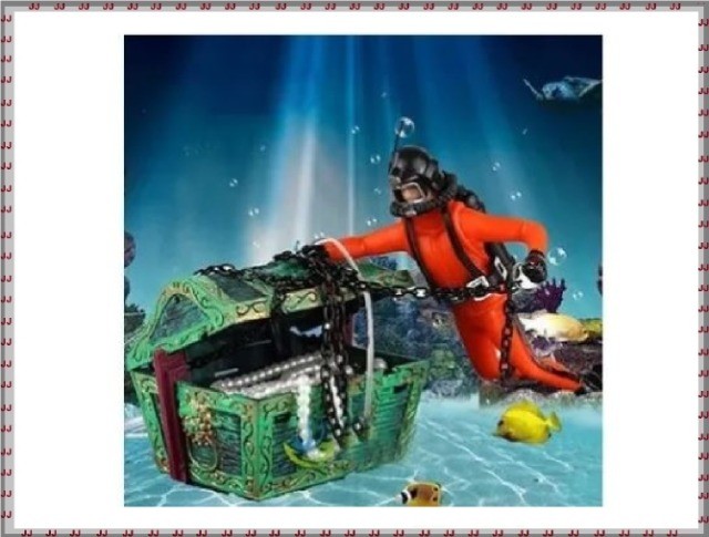 Enfeite para aquário - Mergulhador Com Baú - Foto 2