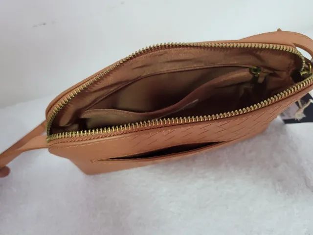 Bolsa tiracolo - Linha Universal Castanho Claro - Foto 2