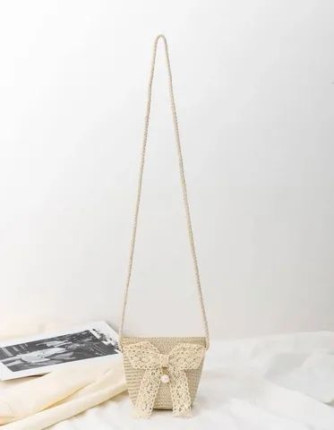 Bolsa em palha c laço  - Foto 2