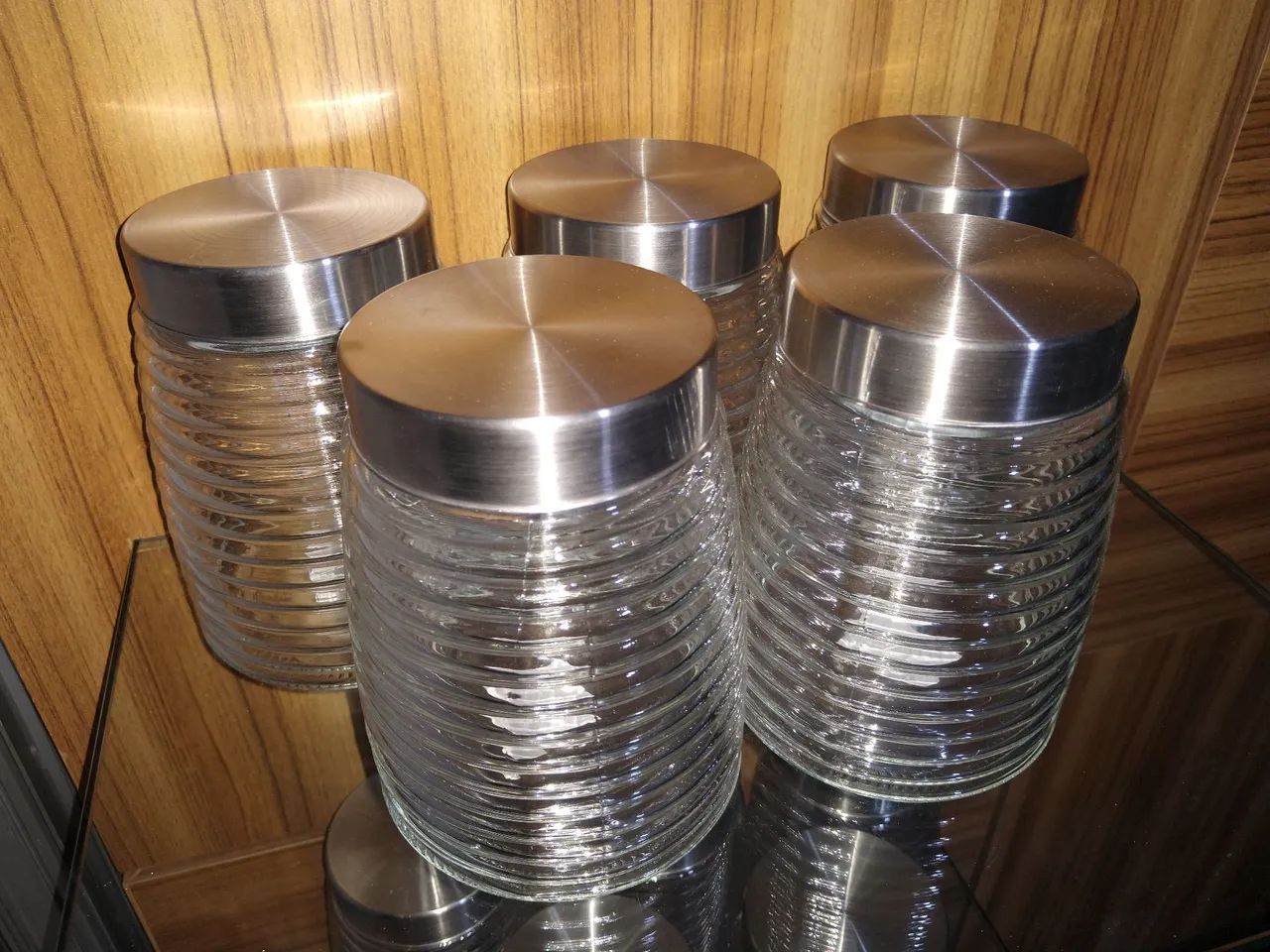 Potes Vidro Tampa Aço Inox/Novo!!! R$ 25,00(1,3L)/35,00(1,7L)<br>(1,7L)(1700ml)R$ 45,00 - Foto 5