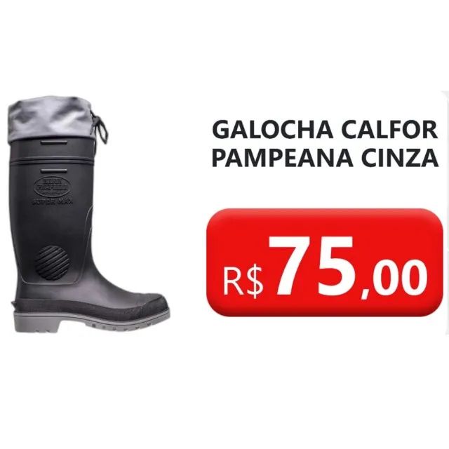 Galocha Calfor Cinza Promoção 