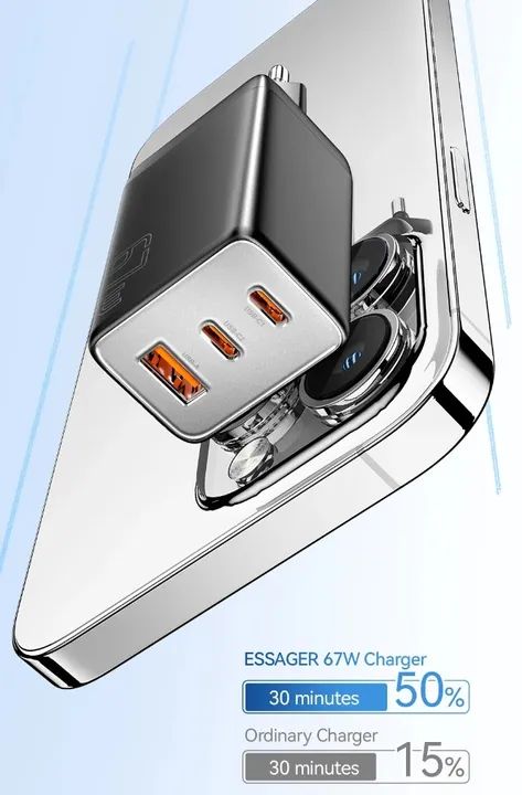 Carregador GaN Essager 67w: O Poder da Portabilidade! - Foto 4