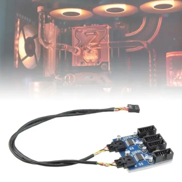 Cabo USB 9pin para placa mãe HUB 4 em 1 - Foto 3