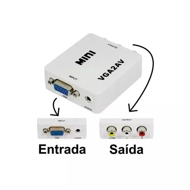 Conversor VGA Para AV RcA Áudio e Vídeo - Foto 3