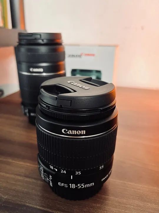Câmera Canon T7 + kit de lentes e baterias - acompanha carregador - Foto 5