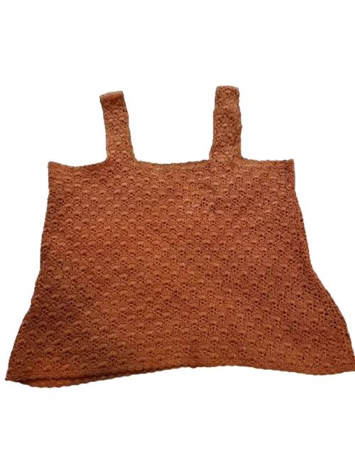 Blusa Feminina de Crochê em Linha Marrom