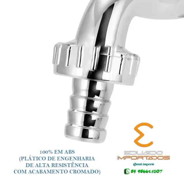 Torneira de Tanque Cromada 1/2 com 1/4 de Volta C31 Bico ABS BOM-2017 - Foto 3