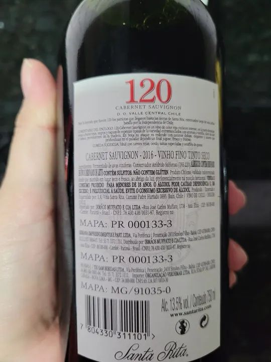 Vinho Santa Rita Viva a Vida 120 Cabernet Sauvignon 2016 - Foto 3
