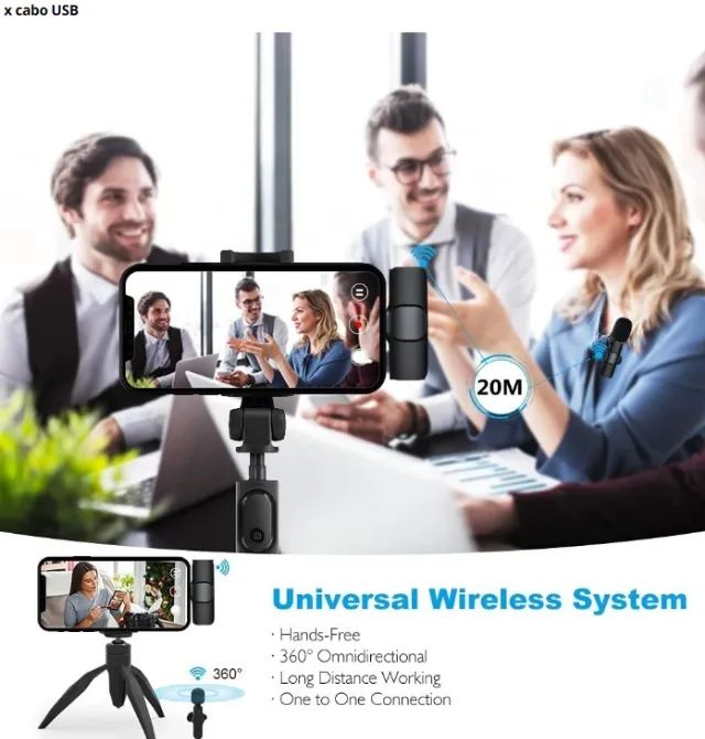 Microfone de lapela sem fio para iPhone - Foto 2