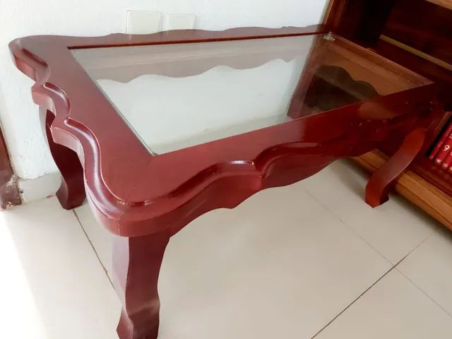 Mesa de centro em mogno e vidro - Foto 4