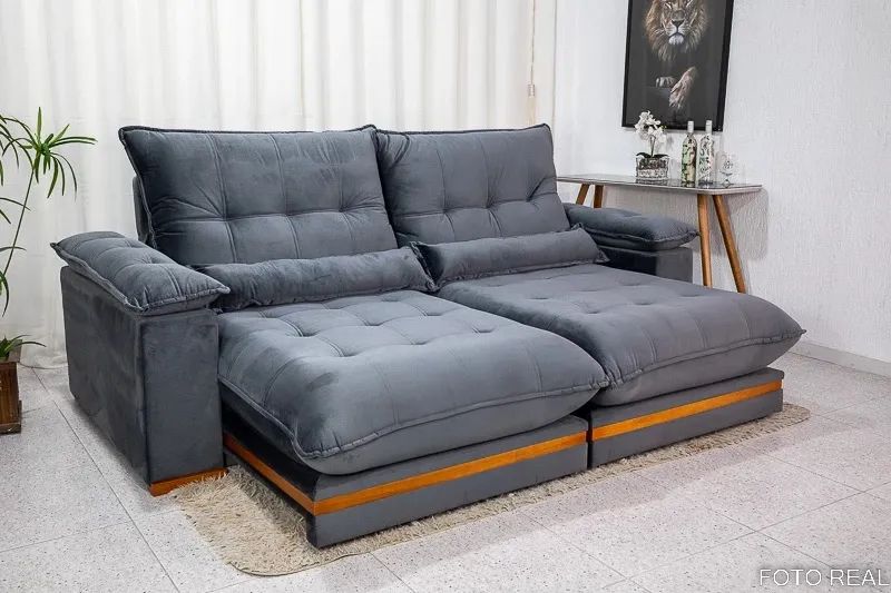 Sofá Retrátil Reclinável Ibis 2.30m D33 e Molas Ensacadas rf76