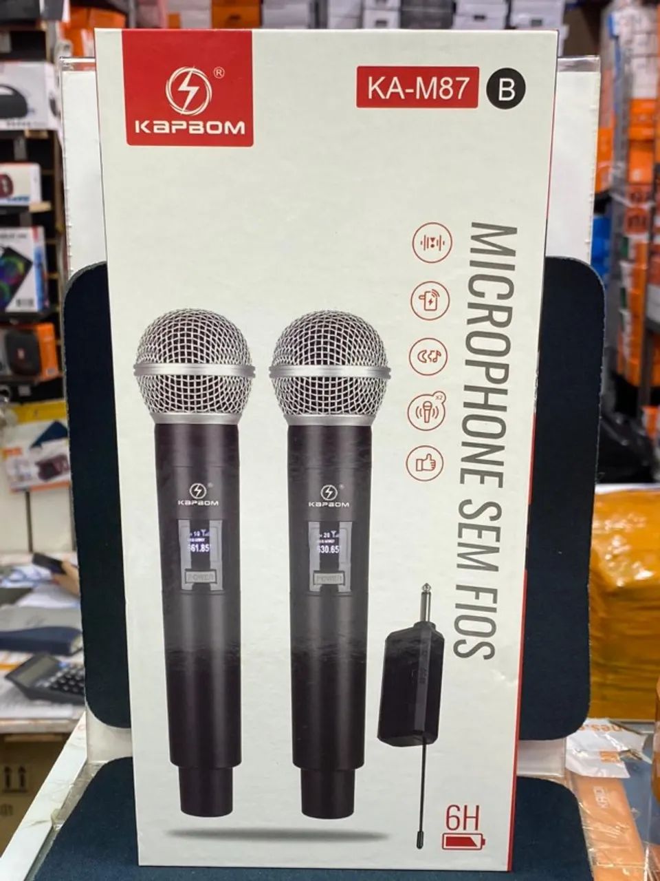 Microfone Duplo sem Fio Kapbom NOVO - Foto 2
