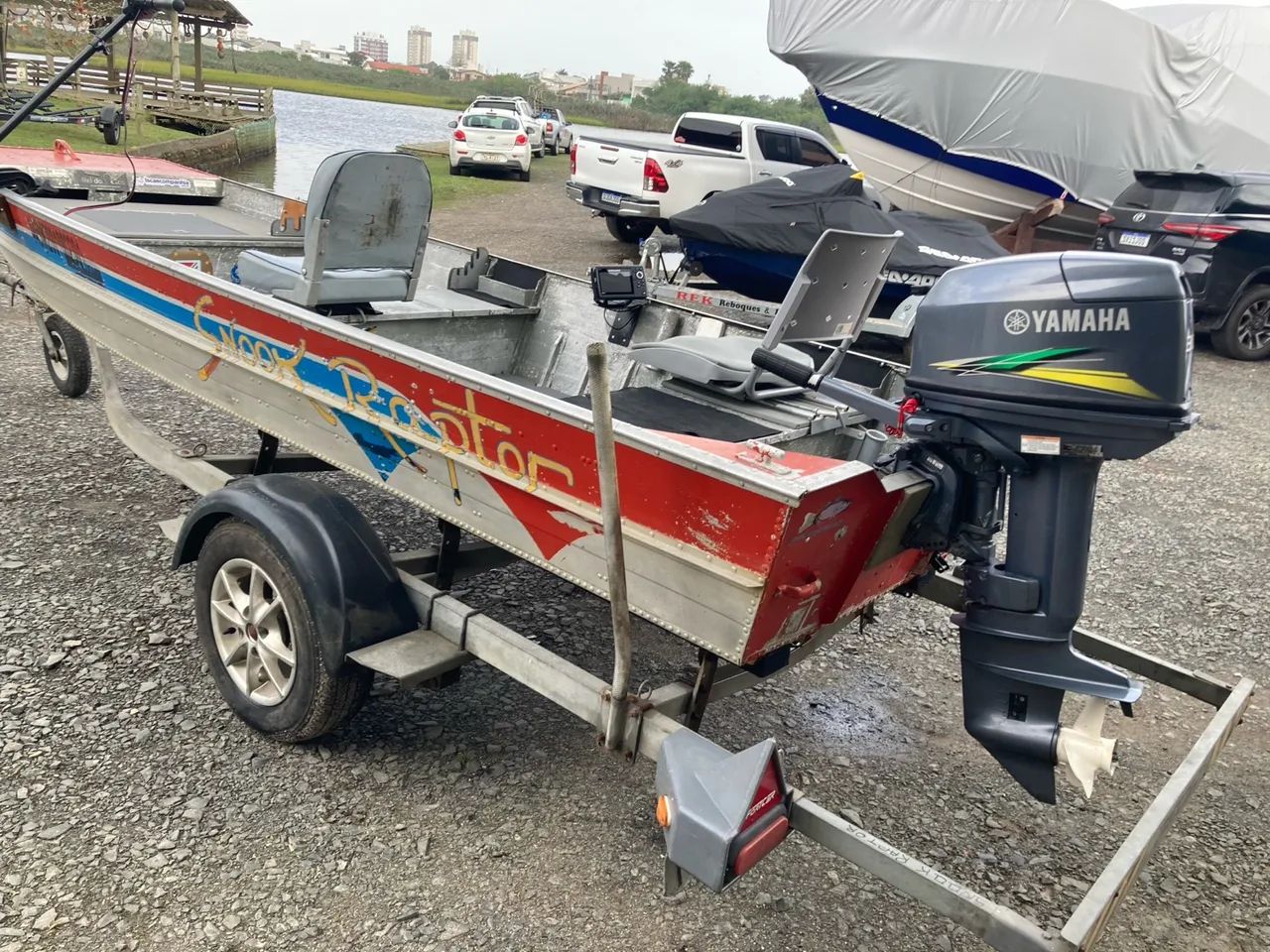 Barco de alumínio com motor - Ótimo estado! - Foto 13