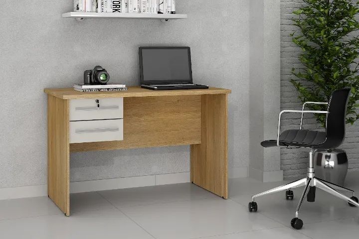 Mesa de Computador Byte Valdemoveis Cinamomo/Off White - Entrega Rápida! 