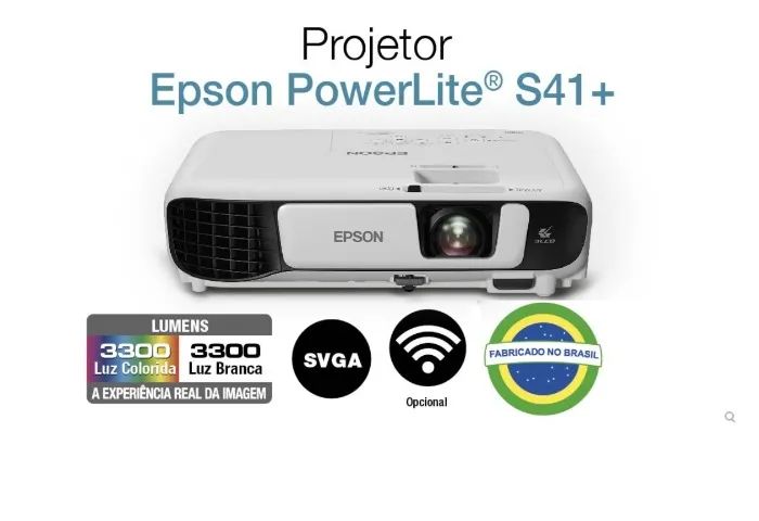 Projetor Epson Powerlite S41+ 3lcd 800x600 3300 Lumens C/ Nf (Usado)