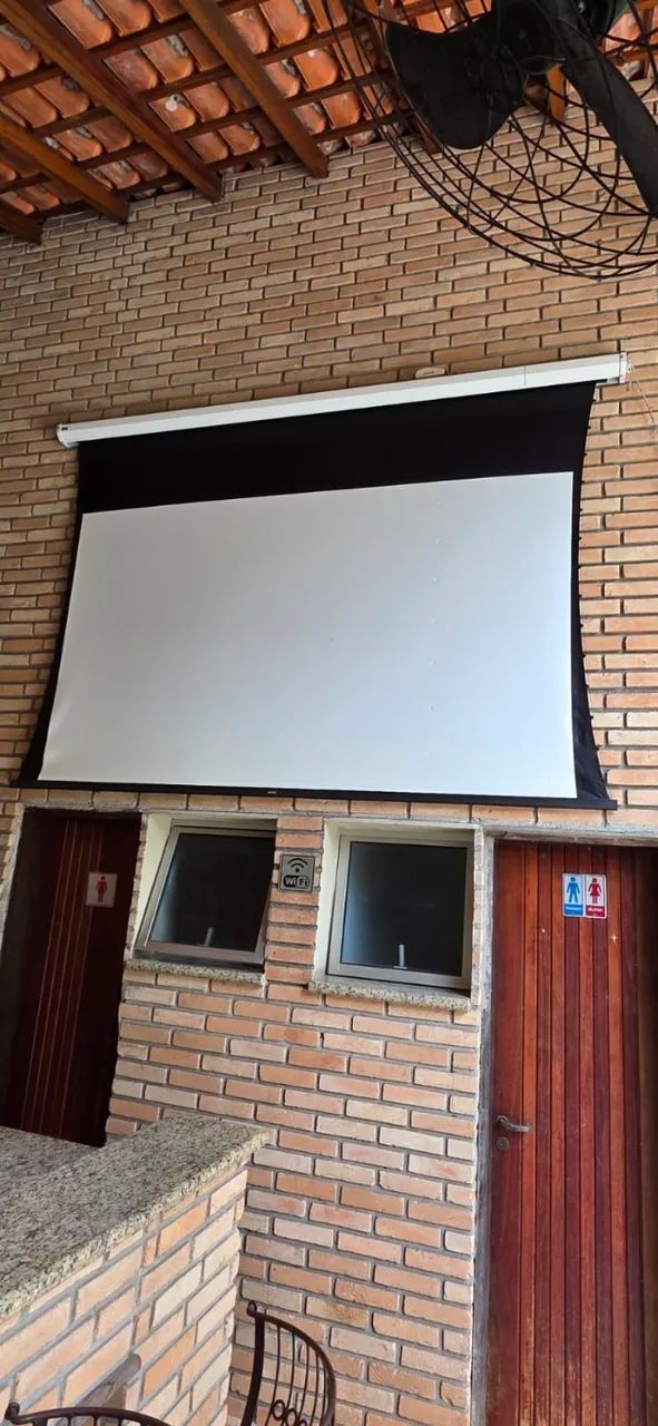 Tela Motorizada Tensionada Projetelas 106 Branco (Usado) - Foto 4