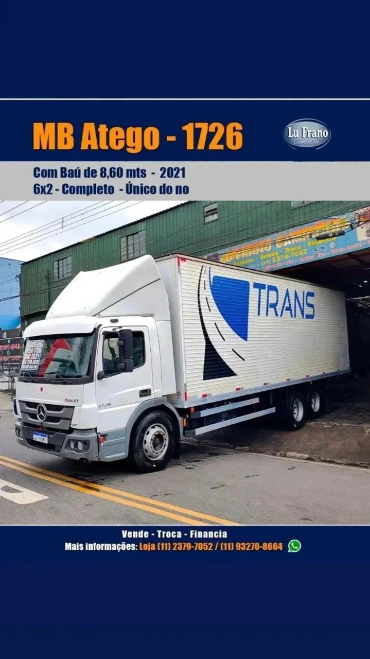 Atego 1726 6x2 ano 2021