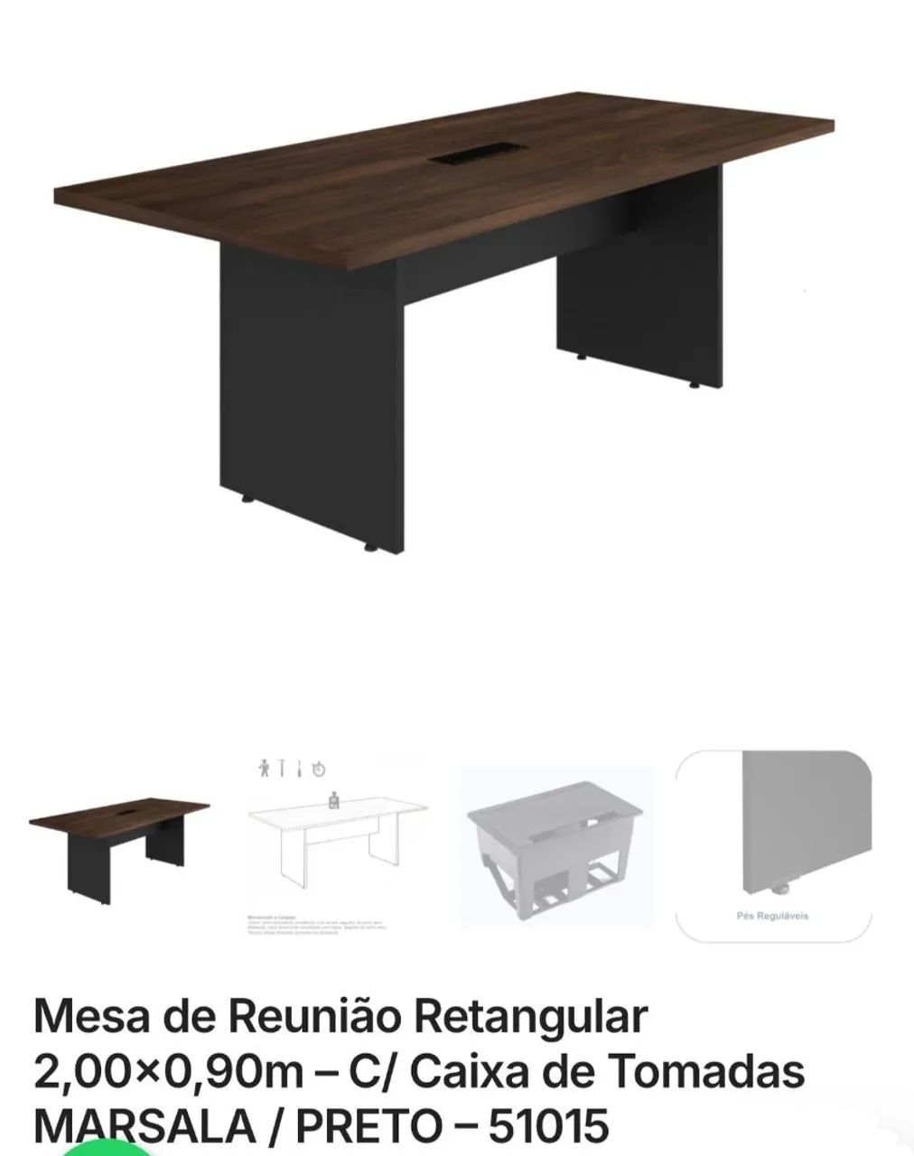 Mesa de Reunião em MDF com caixa box tomada  - Foto 2