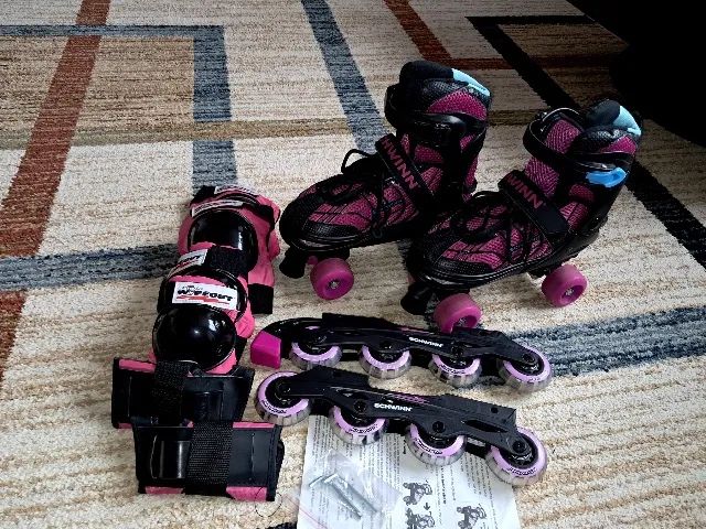 Patins Quad/Inline Ajustável 2 em 1 Schwinn com Kit de Proteção