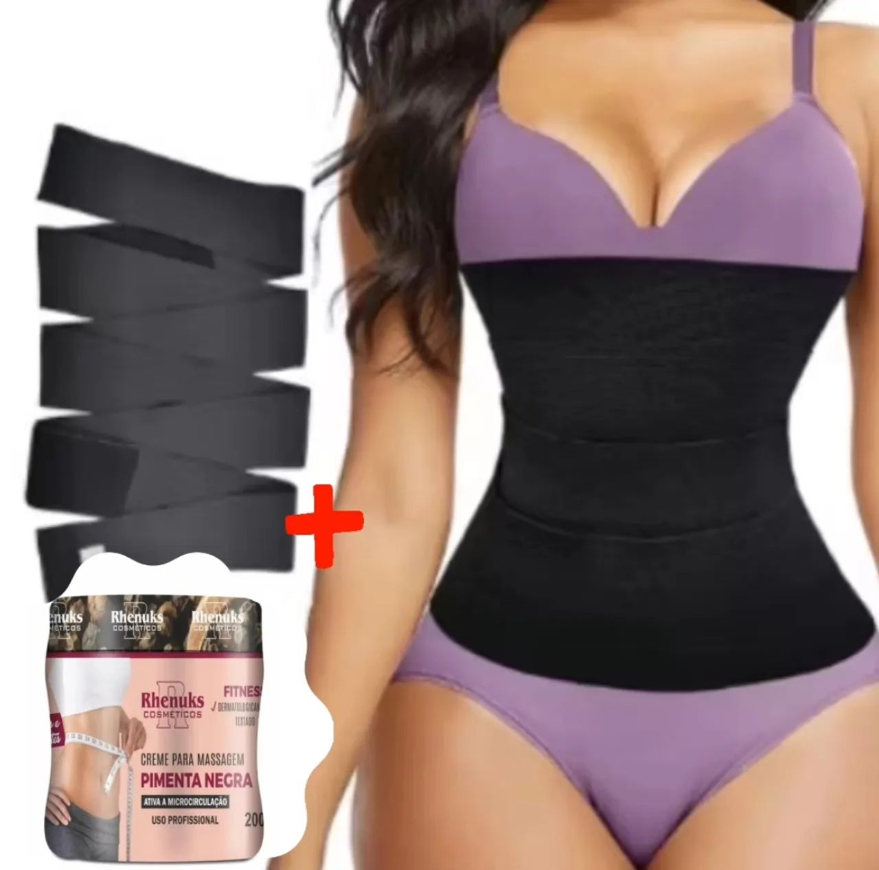 Cinta faixa + gel redutor pimenta negra 