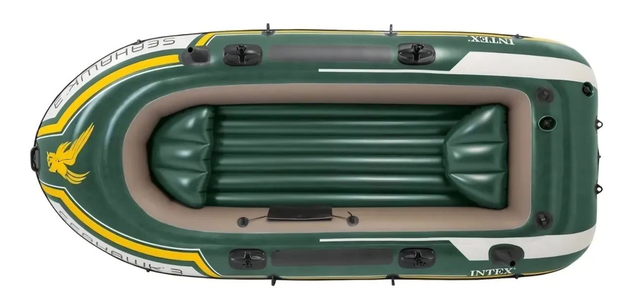 Barco Bote Seahawk 3 com Remo Bomba 360kg Intex - Foto 3