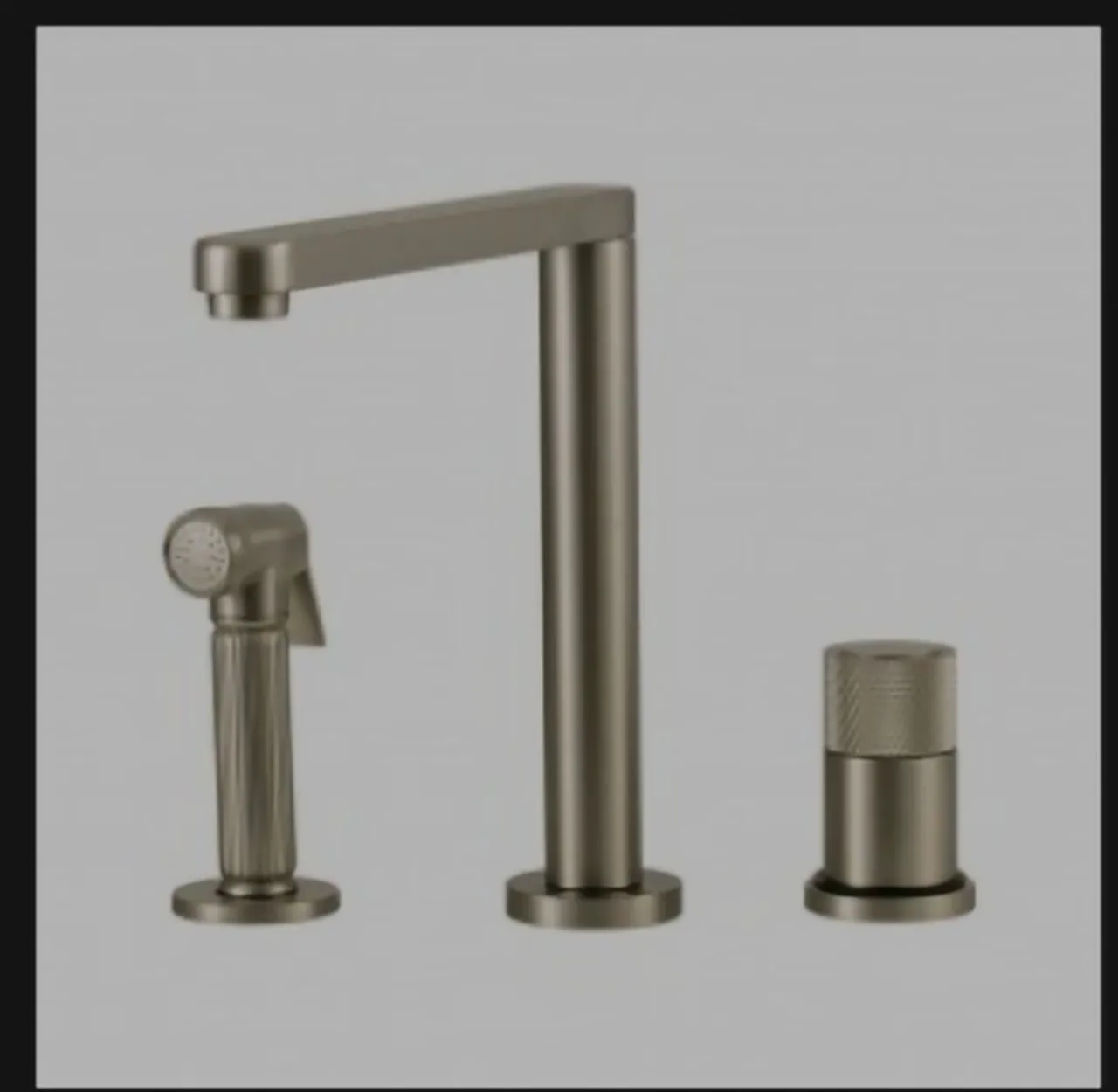 Torneira para cozinha gourmet misturador monocomando com desviados Jucá Prata escovado