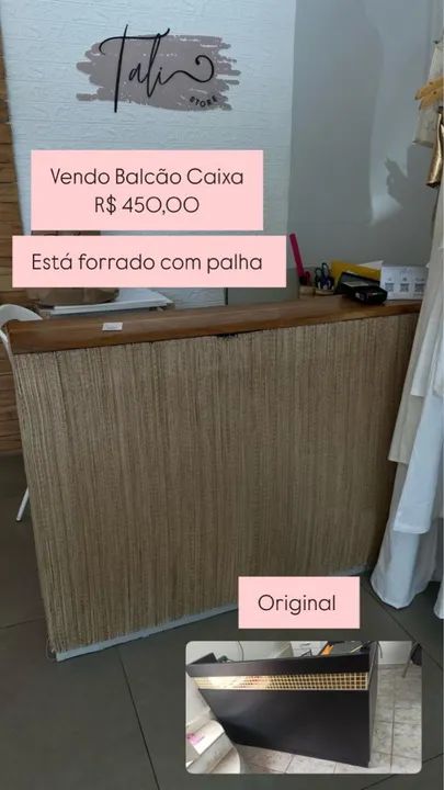 Balcão Caixa - Forrado em Palha - Foto 2