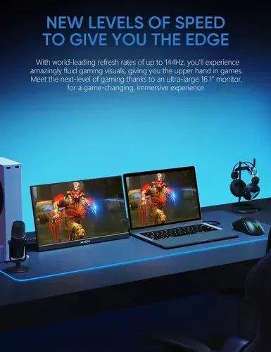 Monitor Portátil Arzopa Z1fc 16,1'' 144hz Ultrafino 1080p Fhd Ips Hdmi Usb-c Tela Extendid - Foto 6