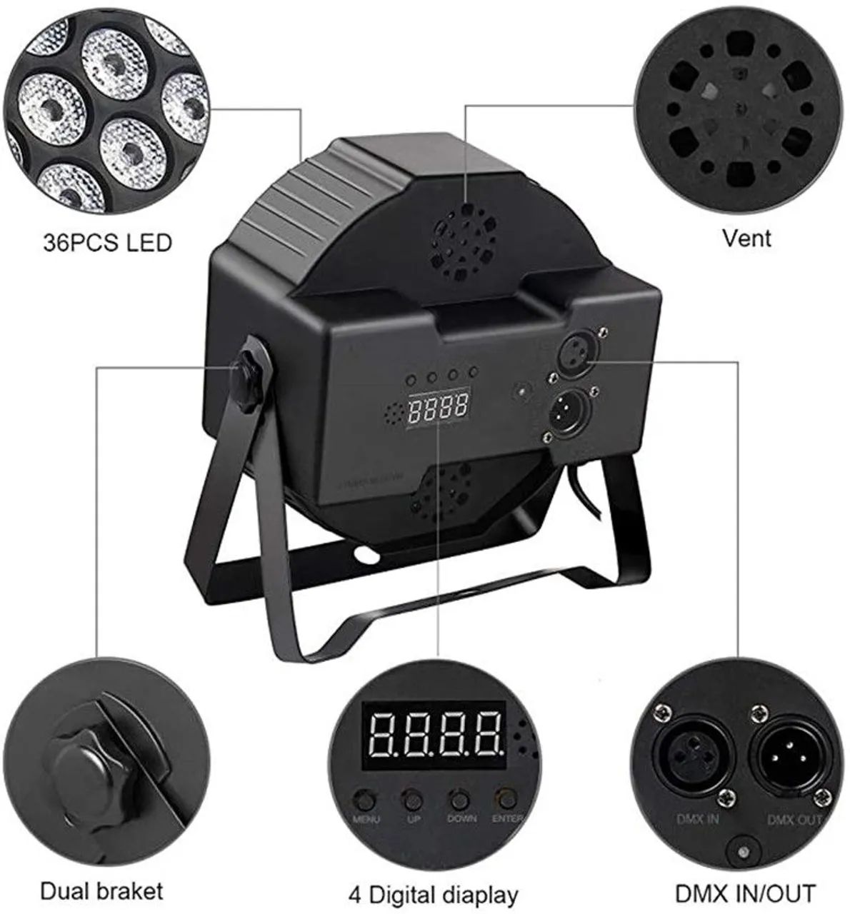 Canhão Par LED 36 RGBW para Iluminação Cênica mesa DMX - Foto 4