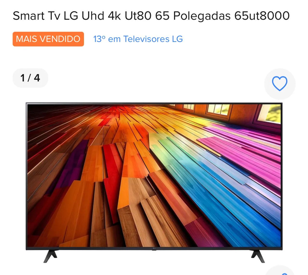 Smart TV LG 65 Polegadas 4K UHD