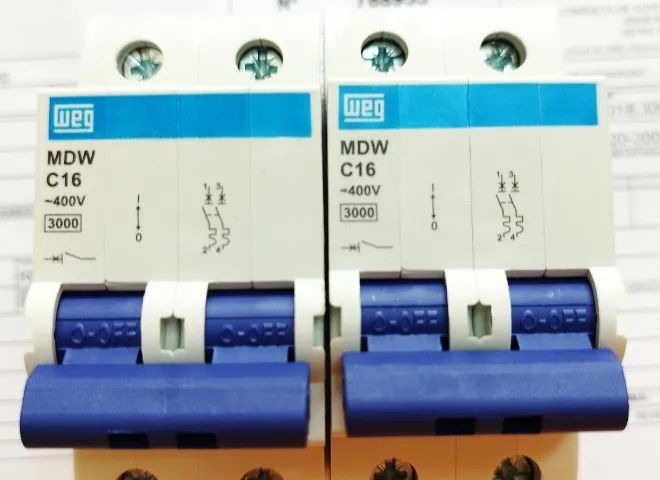 02 DISJUNTOR WEG BIPOLAR DIN CURVA C 16A - AR CONDICIONADO