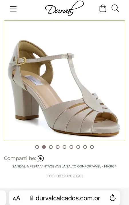 Sandália de Festa Vintage Salto Confortável Durval - Foto 6