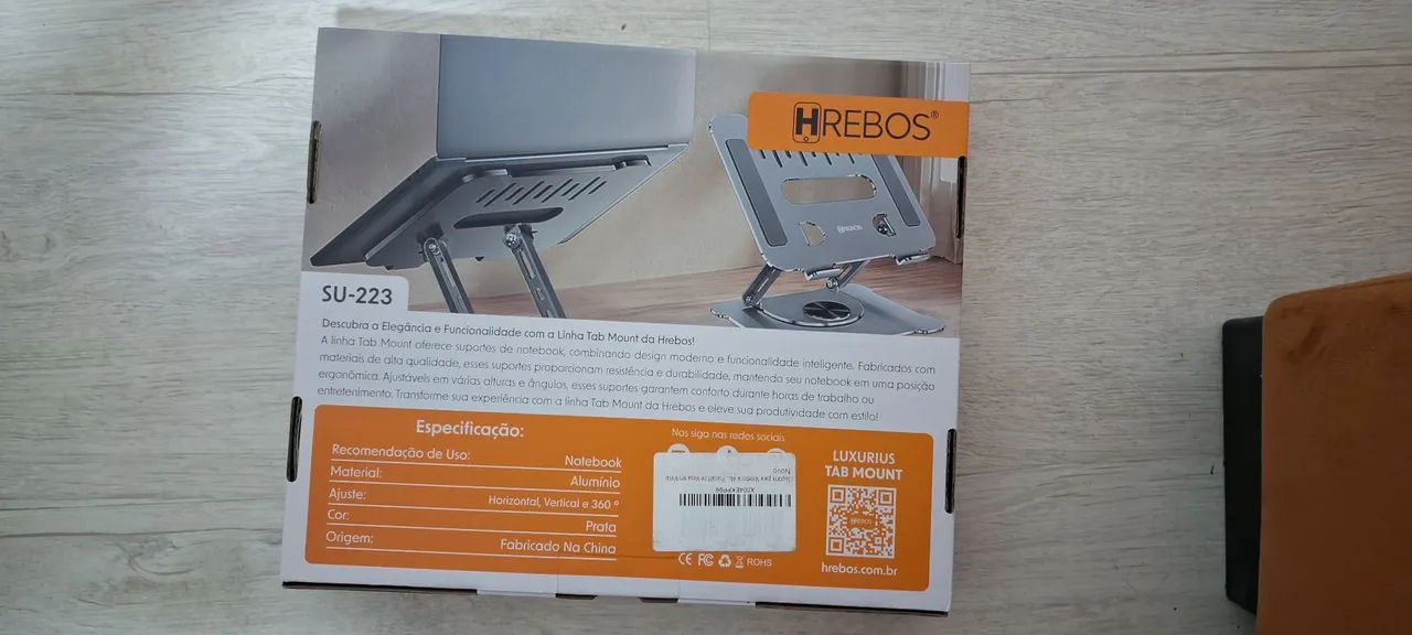 Suporte para Notebook HREBOS SU-223 Prata - Foto 2