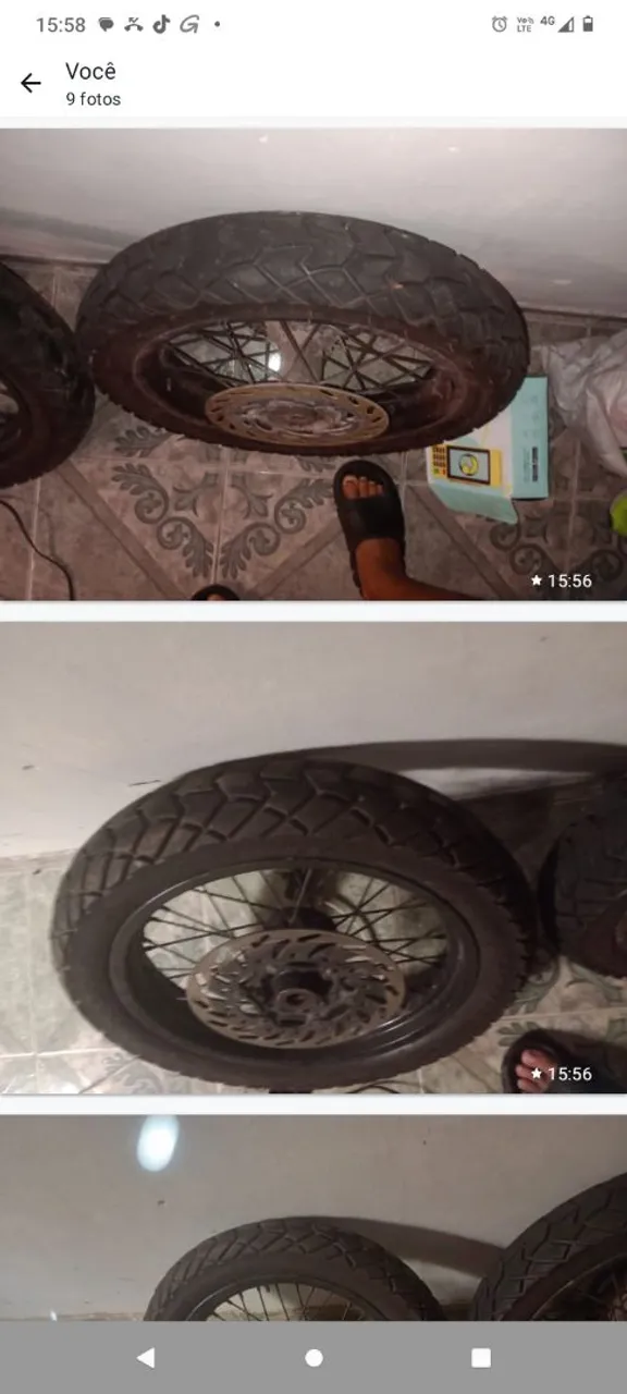 Rodas de moto com pneus